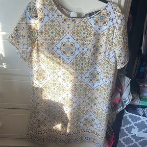 Lulus yellow printed shift dress
